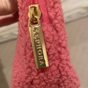 Sephora Pink Textured Pouch with Gold Accent